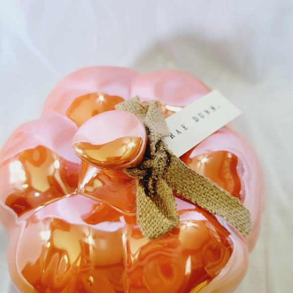Rae Dunn Orange Iridescent Luster Pumpkin Birdhouse Fall Autumn Halloween Decor - Picture 3 of 12